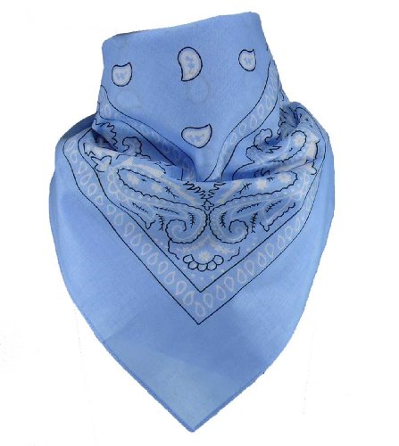 Harrys-Collection Unisex Bandana Bindetuch 100% Baumwolle (1 er 6 er oder 12 er Pack), Farbe:hellblau von Harrys-Collection