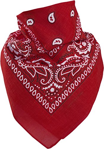 Harrys-Collection Unisex Bandana Bindetuch 100% Baumwolle (1 er 6 er oder 12 er Pack), Farbe:rot von Harrys-Collection