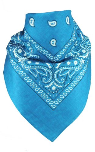 Harrys-Collection Unisex Bandana Bindetuch 100% Baumwolle (1 er 6 er oder 12 er Pack), Farbe:türkis von Harrys-Collection