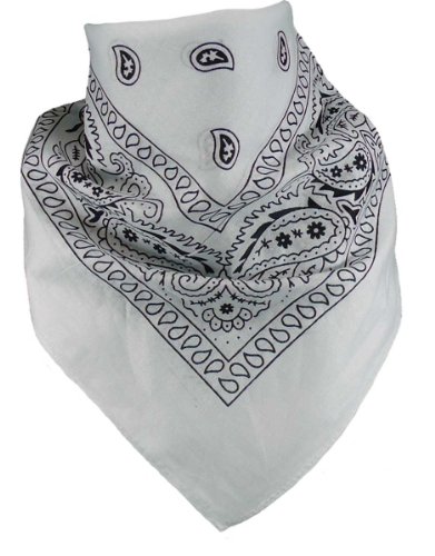 Harrys-Collection Unisex Bandana Bindetuch 100% Baumwolle (1 er 6 er oder 12 er Pack), Farbe:weiss von Harrys-Collection
