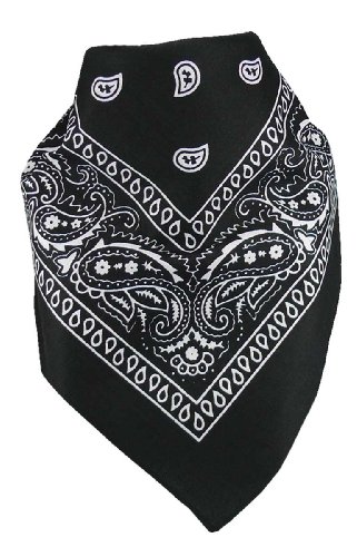 Harrys-Collection Unisex Bandana Bindetuch 100% Baumwolle (1 er 6 er oder 12 er Pack), Farbe:schwarz von Harrys-Collection