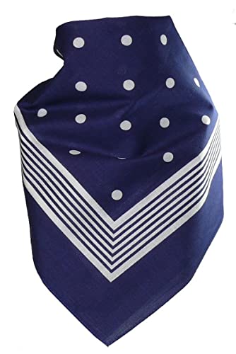 Harrys-Collection Bandana mit Punkten in reiner Baumwolle!, Farben:marine von Harrys-Collection