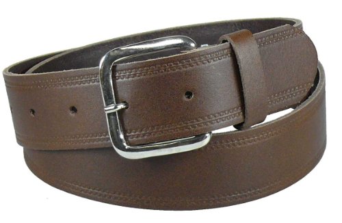 Harrys-Collection Brauner Ledergürtel mit Räufel 4 cm von 85-135 cm, Größe:125 von Harrys-Collection