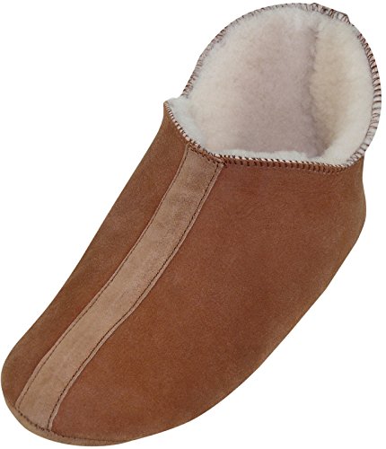 Harrys-Collection Damen + Herren Lammfellschuhe pflanzlich gegerbt, Farben:Hellbraun, Schuhgröße:41 von Harrys-Collection