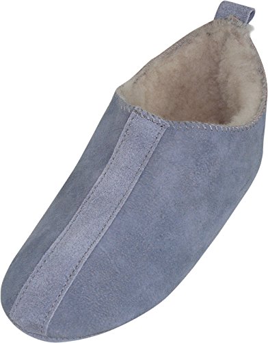 Harrys-Collection Damen + Herren Lammfellschuhe pflanzlich gegerbt, Farben:grau, Schuhgröße:42 von Harrys-Collection