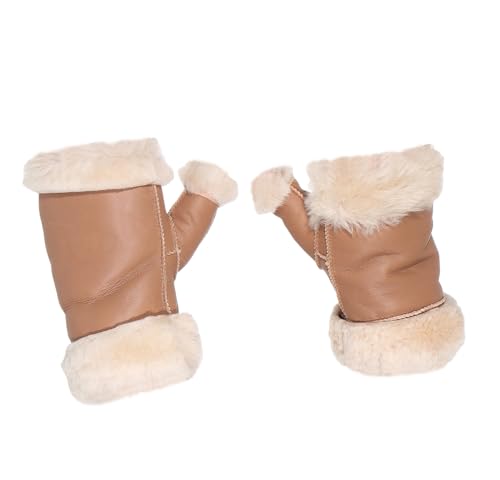 Harrys-Collection Damen Armstulpen aus echtem Lammfell, Farben:cognac, Handschuhgröße:L von Harrys-Collection