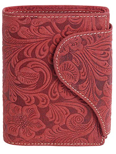 Harrys-Collection Damen Damenbörse mit Floral Muster in 3 Farben, Größen:Einheitsgröße, Farben:rot von Harrys-Collection