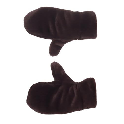 Harrys-Collection Damen Fäustling in Fellimitat 3 Farben, Farben:dunkelbraun, Handschuhgröße:One Size von Harrys-Collection