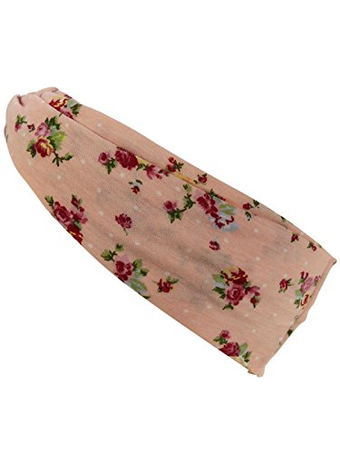 Harrys-Collection Damen Haarband oder Stirnband in 5 Farben mit Blumen, Kopfgröße:Einheitsgröße, Farben:rose von Harrys-Collection