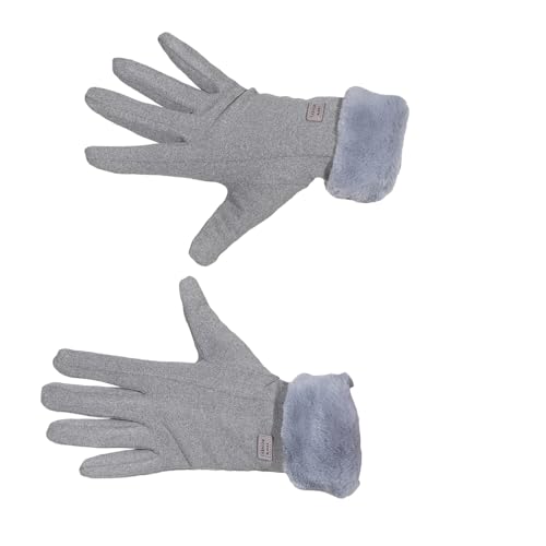 Harrys-Collection Damen Handschuh mit Touch Funktion in 4 Farben, Farben:hellgrau, Handschuhgröße:S/M von Harrys-Collection