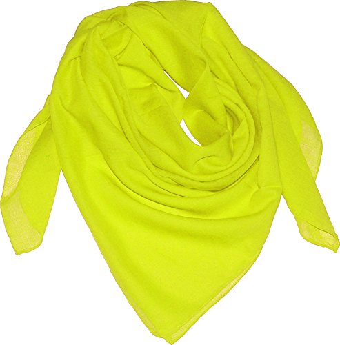 Harrys-Collection Damen Herren Baumwolltuch in vielen Farben 100 x 100 cm, Größen:Einheitsgröße, Farben:neongelb von Harrys-Collection