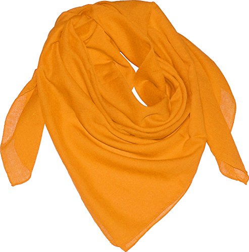 Harrys-Collection Damen Herren Baumwolltuch in vielen Farben 100 x 100 cm, Größen:Einheitsgröße, Farben:orange von Harrys-Collection