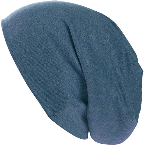 Harrys-Collection Damen Herren Beanie in 15 Farben, Kopfgröße:Einheitsgröße, Farben:Jeansblau von Harrys-Collection