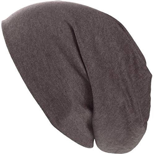 Harrys-Collection Damen Herren Beanie in 15 Farben, Kopfgröße:Einheitsgröße, Farben:braun meliert von Harrys-Collection