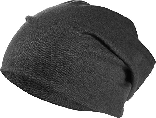 Harrys-Collection Damen Herren Beanie in 15 Farben, Kopfgröße:Einheitsgröße, Farben:schwarz meliert von Harrys-Collection
