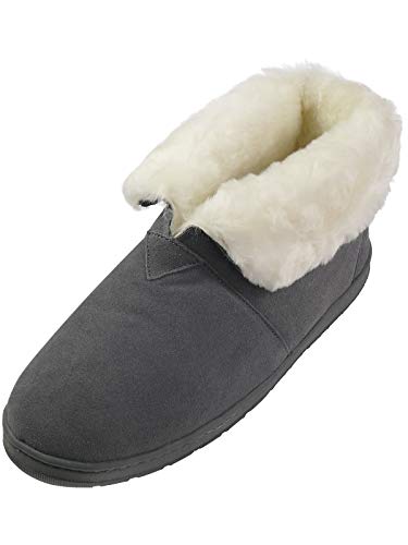 Harrys-Collection Damen Herren Boots aus feinstes Merino Lammfell in 2 Farben, Farben:dunkelgrau, Schuhgröße:41 von Harrys-Collection