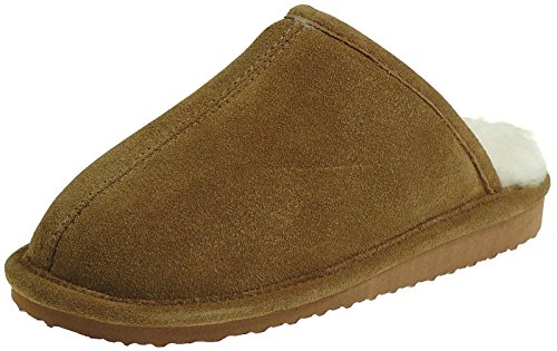 Harrys-Collection Unisex Herren Extra Dicke Pantoffel Lammfell 5 Farben Hausschuh, Farben:braun, Schuhgröße:43 von Harrys-Collection