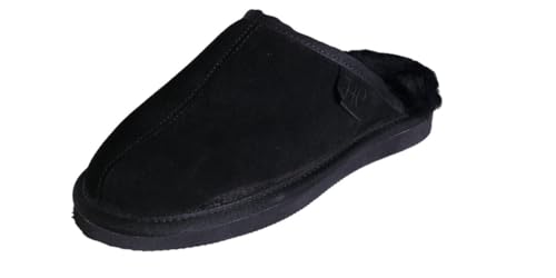 Harrys-Collection Unisex Herren Extra Dicke Pantoffel Lammfell 5 Farben Hausschuh, Farben:schwarz, Schuhgröße:41 von Harrys-Collection