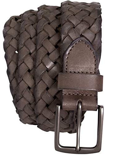 Harrys-Collection Damen Herren Geflochtener Ledergürtel in 2 Farben, Bundweite:Bundweite 145 = Gesamtlänge 159, Farben:dunkelbraun von Harrys-Collection