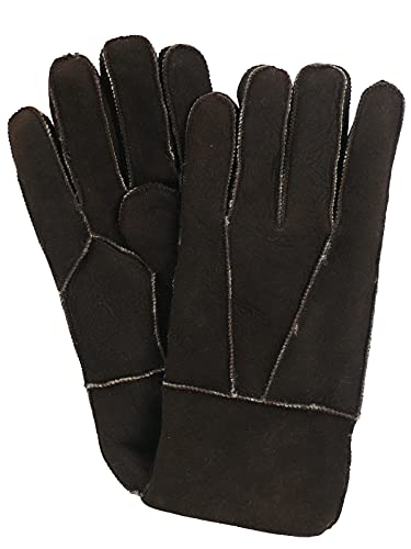 Harrys-Collection Damen Herren Handschuh aus Echtem Lammfell, Farben:dunkelbraun, Handschuhgröße:XL von Harrys-Collection