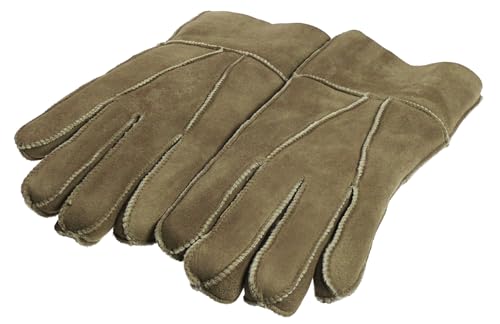 Harrys-Collection Damen Herren Handschuh aus Echtem Lammfell, Farben:nugat, Handschuhgröße:L von Harrys-Collection
