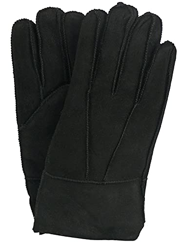 Harrys-Collection Damen Herren Handschuh aus Echtem Lammfell, Farben:schwarz, Handschuhgröße:L von Harrys-Collection