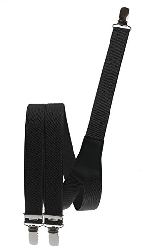 Harrys-Collection Damen Herren Hosenträger in 25 mm mit 3 Clipsen, Größen:120 cm, Farben:dunkelgrau von Harrys-Collection