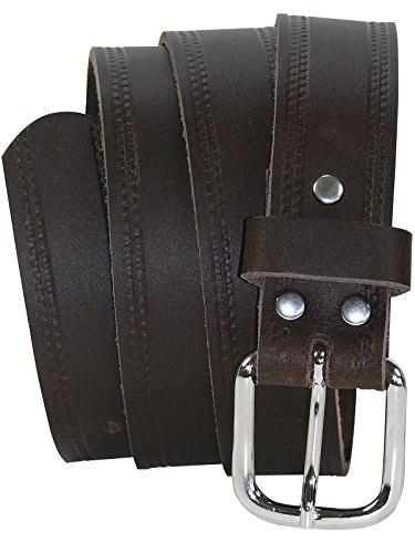 Harrys-Collection Damen Herren Ledergürtel in 3 cm Breite 5 Farben, Bundweite:geschraubt 150, Farben:dunkelbraun von Harrys-Collection