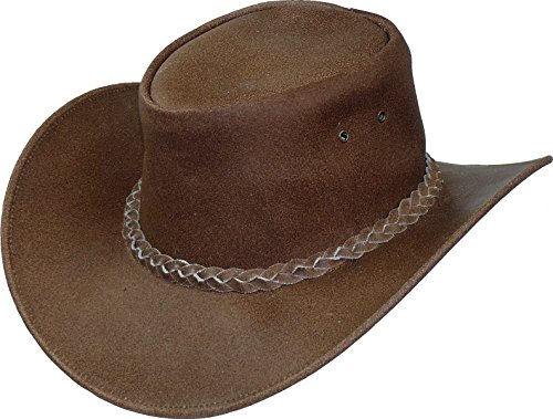 Harrys-Collection Damen Herren Leichter Lederhut aus Rindleder in 3 Farben!, Größe:S, Farben:cognac von Harrys-Collection