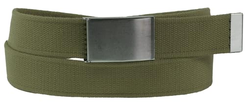 Harrys-Collection Damen Herren Stoff Gürtel 40 mm Breite starkes Band 2 Größen! 7 Farben, Bundweite:Bundweite 135 = Gesamtlänge 149, Farben:oliv von Harrys-Collection