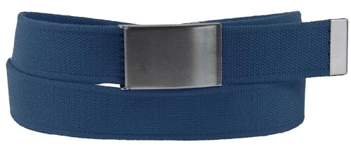 Harrys-Collection Damen Herren Stoff Gürtel 40 mm Breite starkes Band Überlänge! 7 Farben, Bundweite:Bundweite 135 = Gesamtlänge 149, Farben:blau von Harrys-Collection