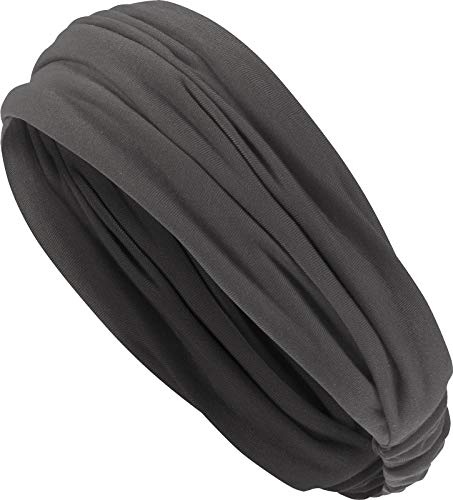 Harrys-Collection Damen Mädchen Haarband in 18 Unifarben, Kopfgröße:Einheitsgröße, Farben:dunkelgrau von Harrys-Collection