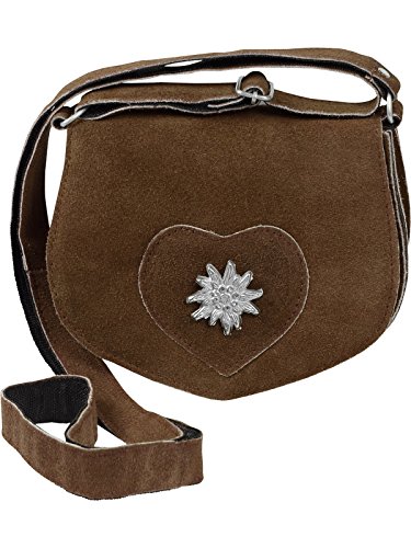 Harrys-Collection Damen mini Trachtentasche mit Edelweiß, Farben:Cognac von Harrys-Collection