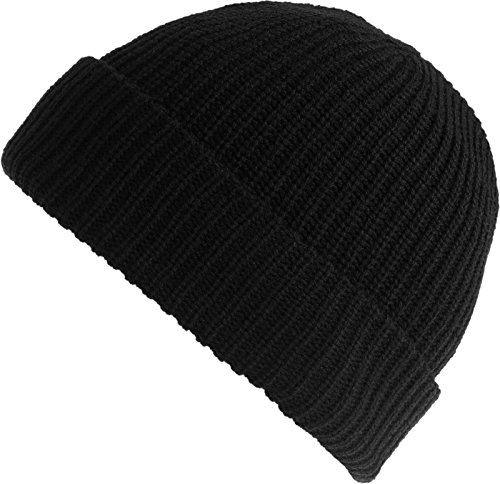 Harrys-Collection Einfache Strickmütze in 2 Farben grob!, Farbe:schwarz von Harrys-Collection