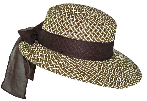 Harrys-Collection Eleganter Ovaler Damenhut mit Chiffonband, Farben:braun von Harrys-Collection