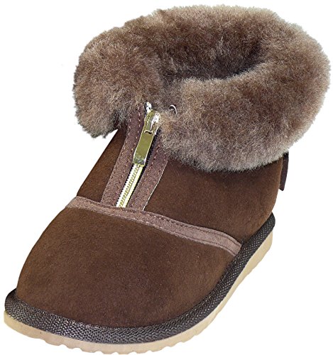 Harrys-Collection Extra Dicke Halbhohe Lammfell Schuhe Reißverschluss, Farben:Dunkelbraun, Schuhgröße:40 von Harrys-Collection