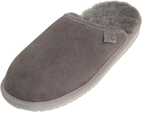 Harrys-Collection Extra Dicke Lammfell Pantoffeln für Herren Flache Form, Farben:Sand, Schuhgröße:42 von Harrys-Collection