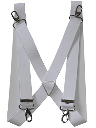 Harrys-Collection Herren extra starker Hosenträger mit Karabinerhaken Made in Germany, Größen:120 cm, Farben:weiss von Harrys-Collection