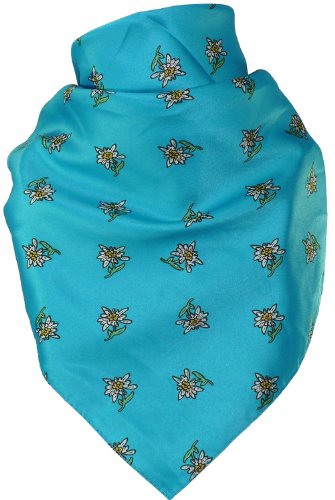 Harrys-Collection Damen Feines Tuch mit Edelweiss in vielen Farben 65 X 65 cm, Farben:türkis von Harrys-Collection