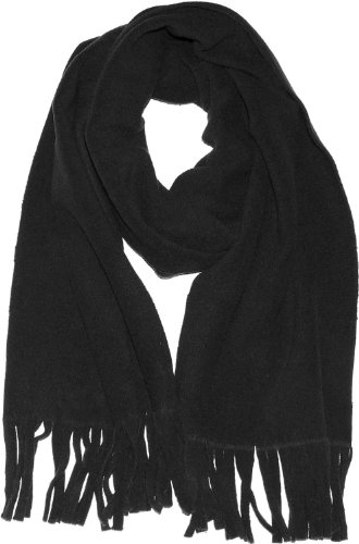 Harrys-Collection Fleeceschal mit Fransen in 5 Farben, Größen:Einheitsgröße, Farben:schwarz von Harrys-Collection