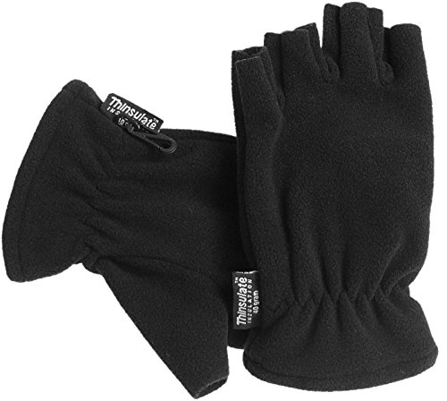 Harrys-Collection Gefütterter Fleecehandschuh mit Thinsulate ohne Finger, Farben:schwarz, Handschuhgröße:S/M von Harrys-Collection