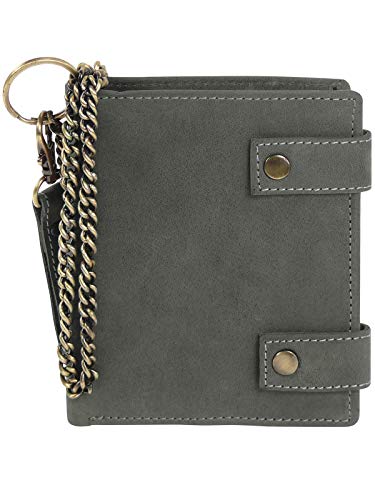 Harrys-Collection Geldbörse aus hochwertigem Vintage Leder + RFID mit Kette! Uni, Farben:schwarz von Harrys-Collection