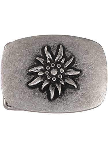 Harrys-Collection HC Buckle Edelweiß Motiv klein, Farben:altsilber von Harrys-Collection