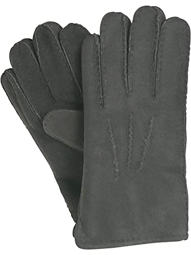 HC Damen Herren Handschuh aus echtem Lammfell, Farben:dunkelgrau, Handschuhgröße:XL von Harrys-Collection