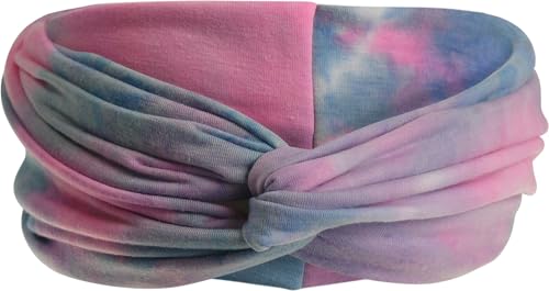 Harrys-Collection Haarband oder Stirnband in 16 Verschiedenen Unifarben Turban, Kopfgröße:Einheitsgröße, Farben:Batik rosa von Harrys-Collection