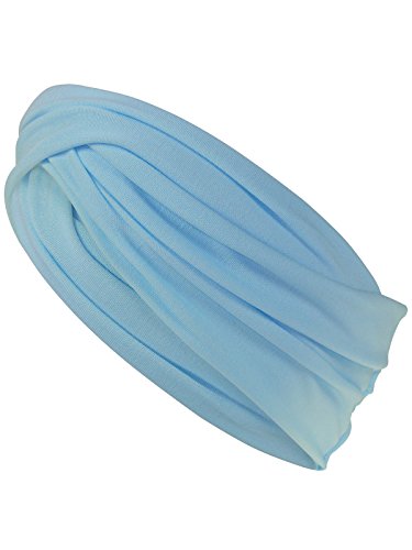 Harrys-Collection Haarband oder Stirnband in 16 Verschiedenen Unifarben Turban, Kopfgröße:Einheitsgröße, Farben:hellblau von Harrys-Collection