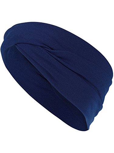 Harrys-Collection Haarband oder Stirnband in 16 Verschiedenen Unifarben Turban, Kopfgröße:Einheitsgröße, Farben:marine von Harrys-Collection