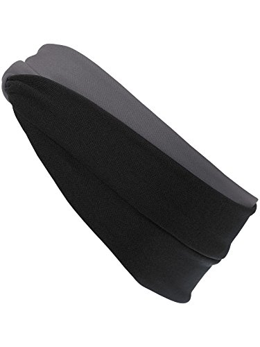 Harrys-Collection Haarband oder Stirnband in 16 Verschiedenen Unifarben Turban, Kopfgröße:Einheitsgröße, Farben:schwarz/grau von Harrys-Collection