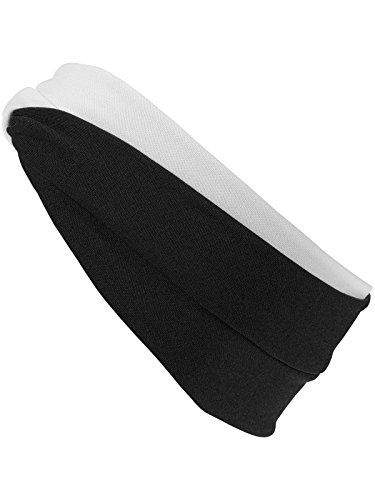 Harrys-Collection Haarband oder Stirnband in 16 Verschiedenen Unifarben Turban, Kopfgröße:Einheitsgröße, Farben:schwarz-weiss von Harrys-Collection
