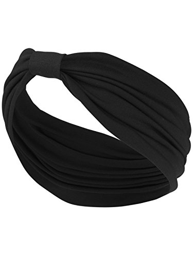 Harrys-Collection Haarband oder Stirnband in 4 verschiedenen Farben extra Breit rockabilly, Kopfgröße:Einheitsgröße, Farben:uni schwarz von Harrys-Collection